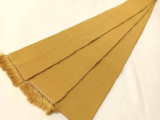 平和屋着物●男性　角帯　紬地　黄橡色　正絹　逸品　CABJ7274vp