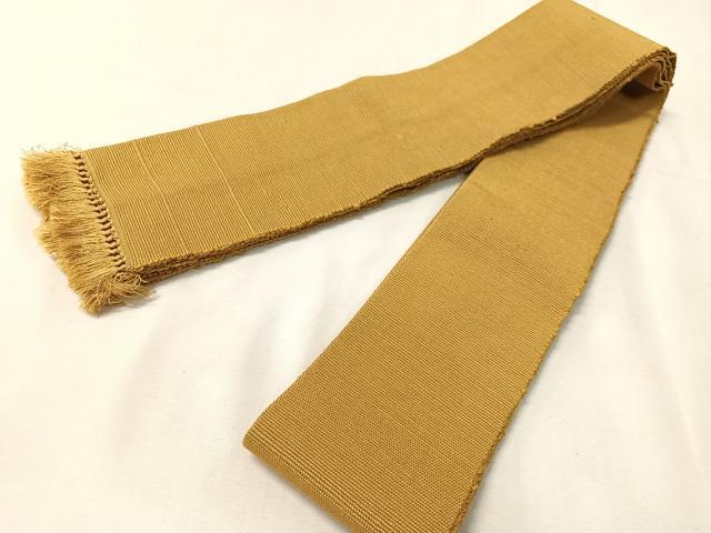 平和屋着物●男性　角帯　紬地　黄橡色　正絹　逸品　CABJ7274vp