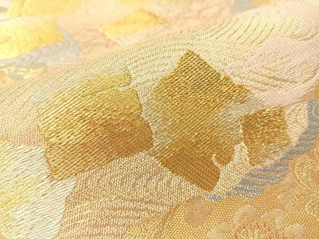 平和屋着物●六通柄袋帯　道長破れ箔散らし　金糸　正絹　逸品　未使用　CABJ7286vp
