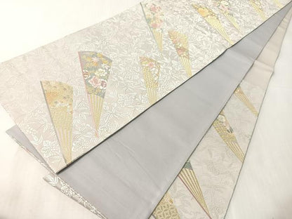 平和屋着物●六通柄袋帯　唐織　創花小袖文　金糸　正絹　逸品　CABJ7294vp