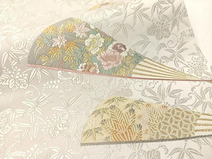 平和屋着物●六通柄袋帯　唐織　創花小袖文　金糸　正絹　逸品　CABJ7294vp