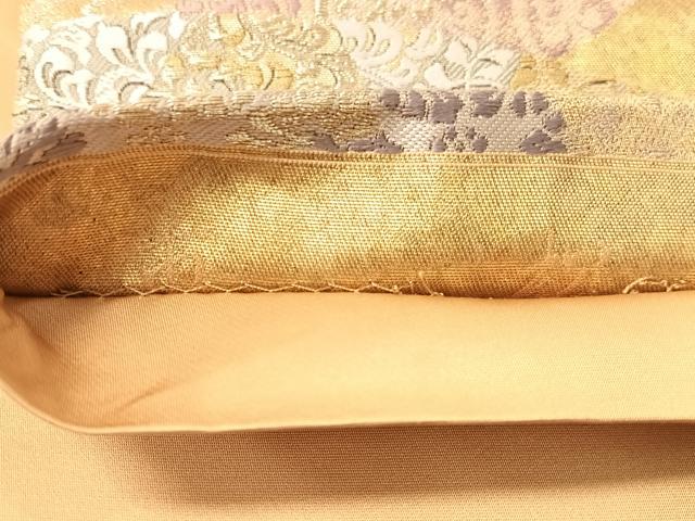平和屋着物●六通柄袋帯　唐織　市松　金糸　引箔　正絹　逸品　CABJ7295vp