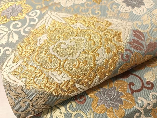 平和屋着物●六通柄袋帯　唐織　能衣唐草文　金糸　正絹　逸品　CABJ7297vp