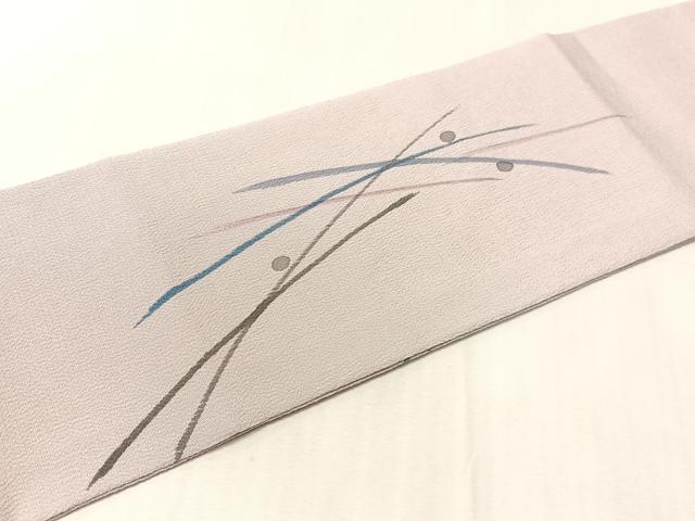平和屋着物●ぬれ描友禅作家　平沼治大　九寸名古屋帯　手描き　心　鬼しぼ縮緬　正絹　逸品　CABJ7300vp