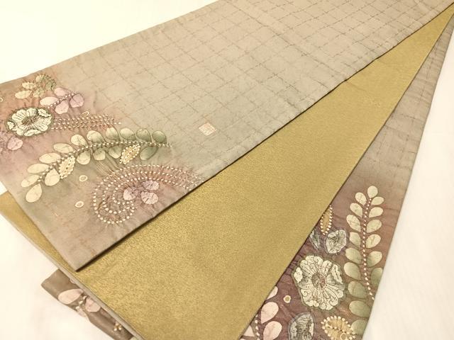 平和屋着物●太鼓柄袋帯　作家物　辻が花　絞り　金糸　正絹　逸品　CABJ7301vp