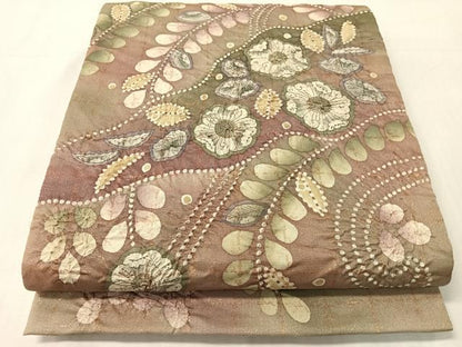 平和屋着物●太鼓柄袋帯　作家物　辻が花　絞り　金糸　正絹　逸品　CABJ7301vp