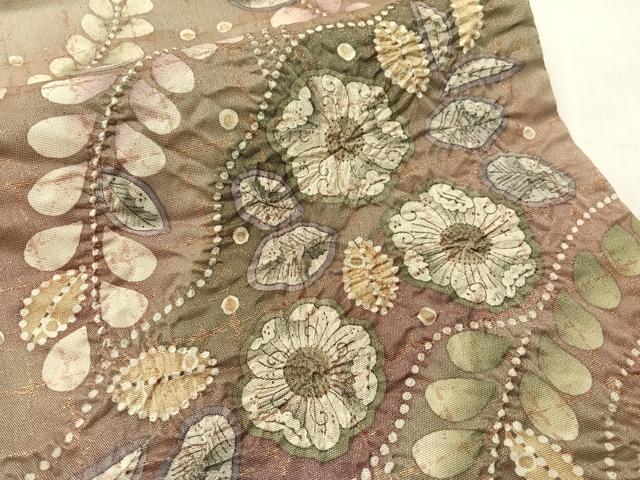 平和屋着物●太鼓柄袋帯　作家物　辻が花　絞り　金糸　正絹　逸品　CABJ7301vp