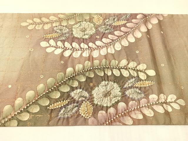 平和屋着物●太鼓柄袋帯　作家物　辻が花　絞り　金糸　正絹　逸品　CABJ7301vp