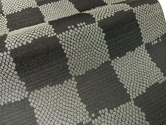 平和屋着物●六通柄袋帯　市松鹿の子文　正絹　逸品　未使用　CABJ7304vp