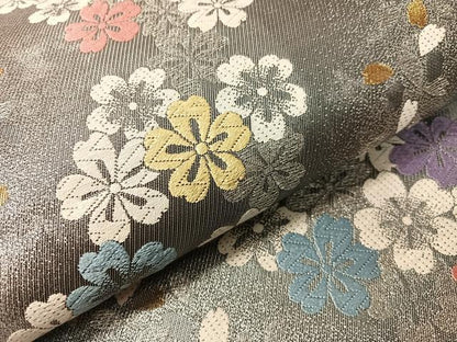 平和屋着物●六通柄袋帯　唐織　舞桜　金銀糸　正絹　逸品　CABJ7306vp