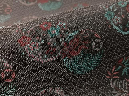 平和屋着物●全通柄　九寸開き名古屋帯　蓑亀　花鳥丸文　京都きもの友禅扱い　正絹　逸品　未使用　CABJ7307vp