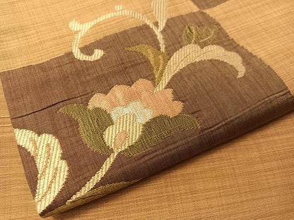 平和屋着物●九寸名古屋帯　市松更紗文　正絹　逸品　CABJ7308vp