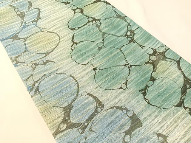 平和屋着物▽両面　全通柄袋帯　スリーシーズン　春夏秋　石畳文　金糸　やまと誂製　正絹　逸品　CABJ7317vp