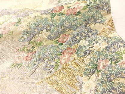 平和屋着物●西陣　志都香謹製　六通柄袋帯　唐織　加賀物語　加賀百景　金銀糸　証紙付き　正絹　逸品　CABJ7319vp