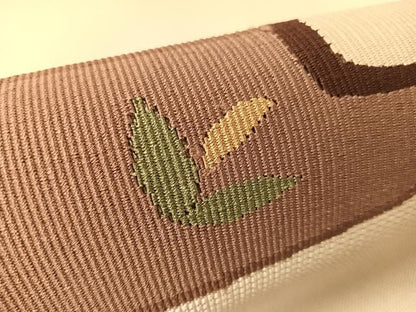 平和屋着物●八寸名古屋帯　綴れ　草花文　正絹　逸品　CABJ7323vp