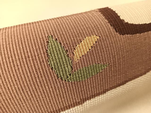 平和屋着物●八寸名古屋帯　綴れ　草花文　正絹　逸品　CABJ7323vp