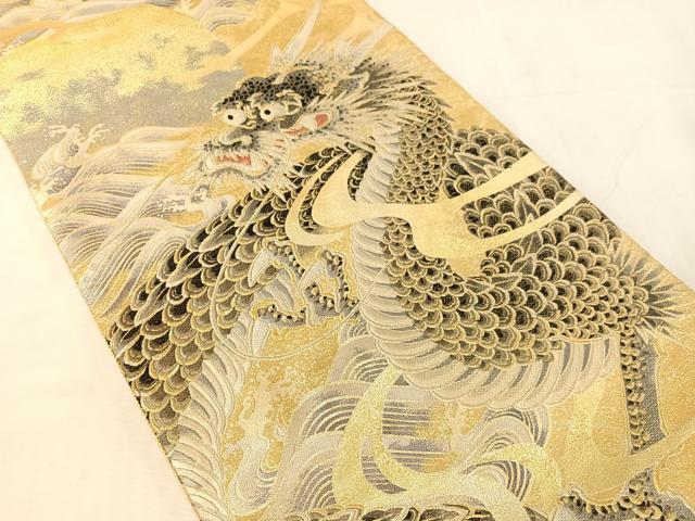 平和屋着物●六通柄袋帯　弐阡年記念帯　雲龍　金銀糸　正絹　逸品　CABJ7327vp