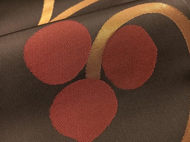 平和屋着物●全通柄　九寸名古屋帯　唐草文　金糸　正絹　逸品　CABJ7330vp
