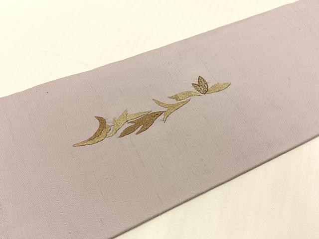 平和屋着物●中国三大刺繍　スワトウ相良刺繍　総刺繍　九寸名古屋帯　紬地　花唐草文　正絹　逸品　CABJ7332vp