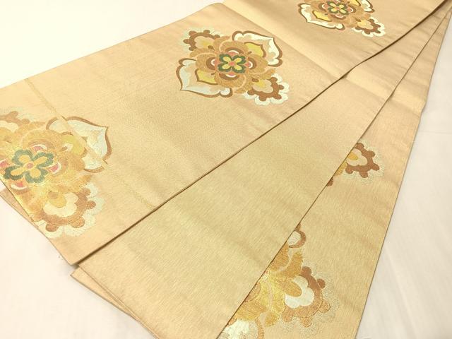 平和屋着物●六通柄袋帯　花唐草鳳凰文　金銀糸　正絹　逸品　未使用　CABJ7340vp