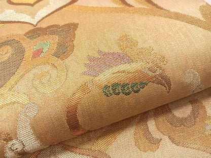 平和屋着物●六通柄袋帯　花唐草鳳凰文　金銀糸　正絹　逸品　未使用　CABJ7340vp