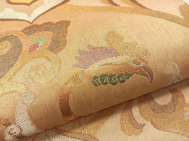 平和屋着物●六通柄袋帯　花唐草鳳凰文　金銀糸　正絹　逸品　未使用　CABJ7340vp