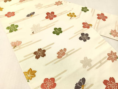 平和屋着物●九寸名古屋帯　唐織　霞舞桜　金糸　正絹　逸品　CABJ7360vp