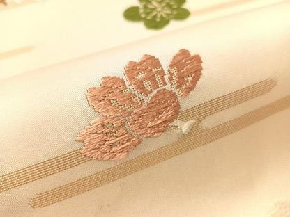 平和屋着物●九寸名古屋帯　唐織　霞舞桜　金糸　正絹　逸品　CABJ7360vp