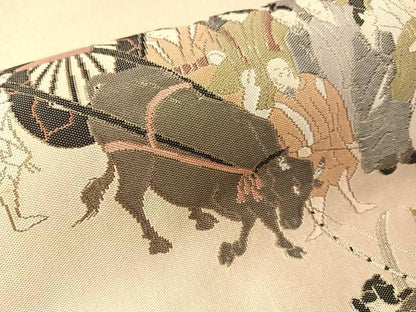 平和屋着物●六通柄袋帯　紹巴　京の雅び　金糸　正絹　逸品　CABJ7368vp