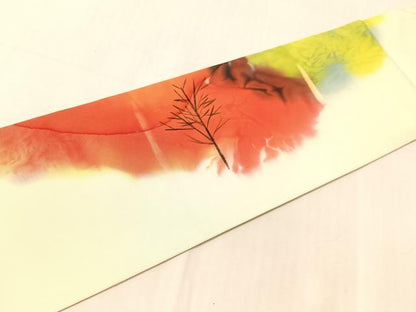 平和屋着物●虹色創家　本郷大田子　塩瀬　九寸名古屋帯　手描き　草木文　正絹　逸品　CABJ7373vp