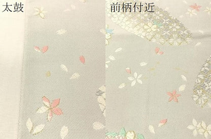 平和屋着物●六通柄袋帯　唐織　花四季譜　金糸　正絹　逸品　CABJ7383vp