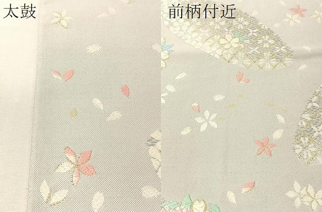 平和屋着物●六通柄袋帯　唐織　花四季譜　金糸　正絹　逸品　CABJ7383vp