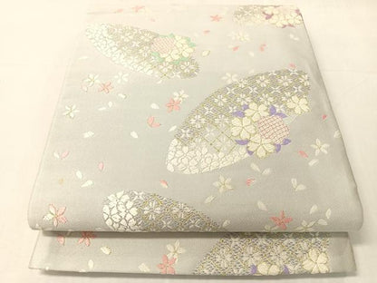 平和屋着物●六通柄袋帯　唐織　花四季譜　金糸　正絹　逸品　CABJ7383vp