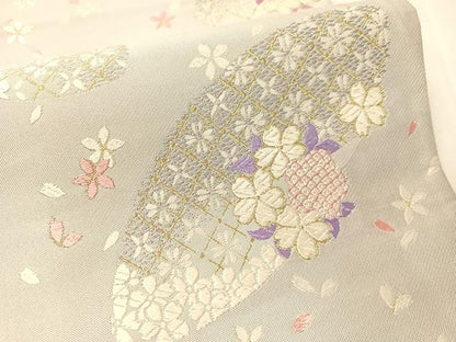 平和屋着物●六通柄袋帯　唐織　花四季譜　金糸　正絹　逸品　CABJ7383vp