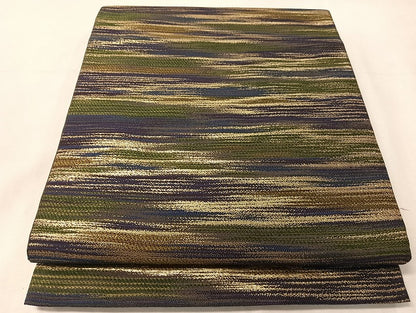 平和屋着物●六通柄　本袋帯　霞文　金糸　正絹　逸品　CABJ7387vp