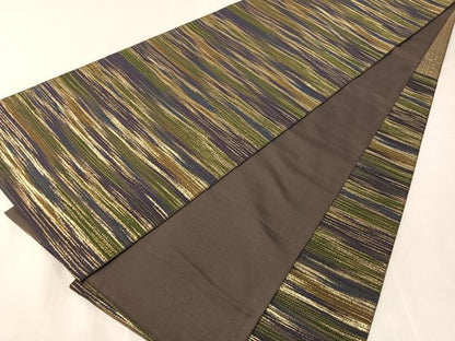 平和屋着物●六通柄　本袋帯　霞文　金糸　正絹　逸品　CABJ7387vp