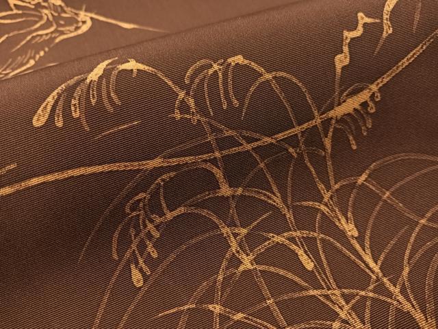 平和屋着物●塩瀬　九寸開き名古屋帯　ろうけつ染め　鳥獣戯画　正絹　逸品　CABJ7391vp