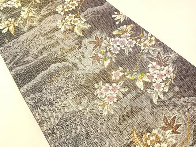 平和屋着物●六通柄袋帯　高台寺四百周年　枝桜　金銀糸　やまと誂製　正絹　逸品　CABJ7392vp