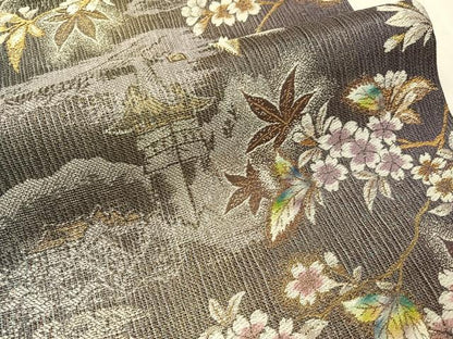 平和屋着物●六通柄袋帯　高台寺四百周年　枝桜　金銀糸　やまと誂製　正絹　逸品　CABJ7392vp