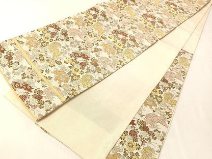 平和屋着物●アンティーク　大正ロマン　六通柄京袋帯　狛犬　金糸　正絹　逸品　CABJ7394vp