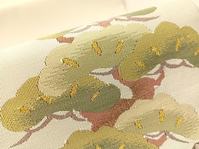 平和屋着物●爪掻き本綴れ　八寸名古屋帯　流水花松文　金銀糸　正絹　逸品　未使用　CABJ7396vp
