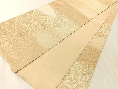 平和屋着物●六通柄袋帯　煌峯つづれ　雲取り七宝花文　金糸　正絹　逸品　CABJ7397vp
