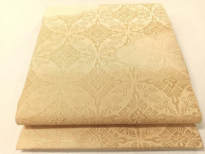 平和屋着物●六通柄袋帯　煌峯つづれ　雲取り七宝花文　金糸　正絹　逸品　CABJ7397vp