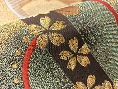 平和屋着物●六通柄袋帯　舞桜　金糸　正絹　逸品　CABJ7410vp