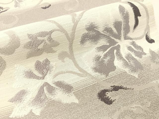 平和屋着物●西陣　弥栄織物謹製　八寸名古屋帯　花唐草文　証紙付き　正絹　逸品　CABJ7412vp