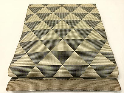 平和屋着物●八寸名古屋帯　鱗文様　帯反物　正絹　逸品　CABJ7416vp