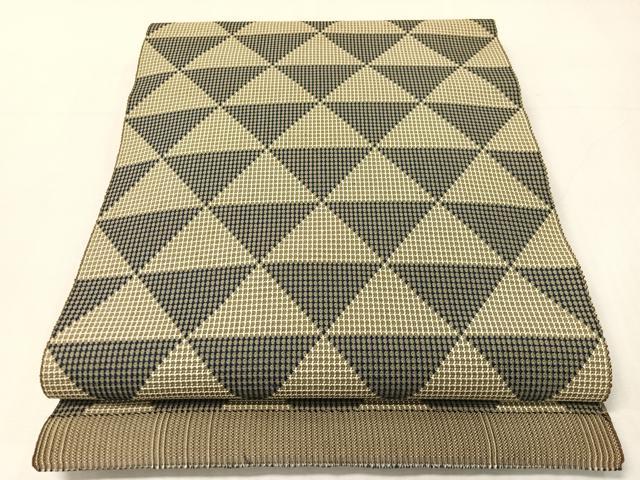 平和屋着物●八寸名古屋帯　鱗文様　帯反物　正絹　逸品　CABJ7416vp
