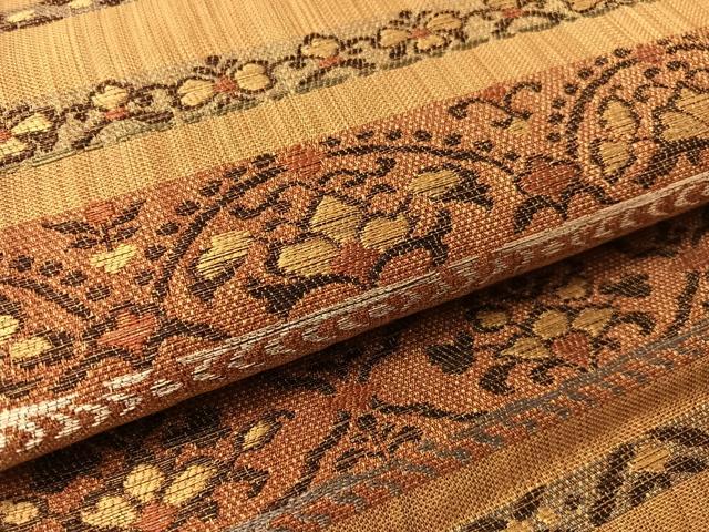 平和屋着物●九寸名古屋帯　横段更紗文　金糸　正絹　逸品　CABJ7419vp
