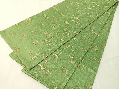 平和屋着物●丸帯　西洋人物風景文　正絹　逸品　CABJ7422vp
