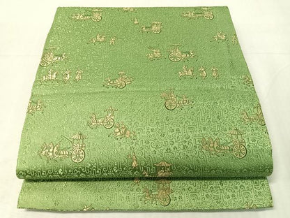 平和屋着物●丸帯　西洋人物風景文　正絹　逸品　CABJ7422vp